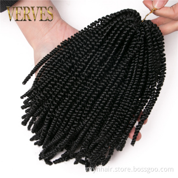 Wholesale 8 inch 50 strands/pack black Synthetic curly Crochet Hair Extension For African Braids Nubian Twist Crochet Braids